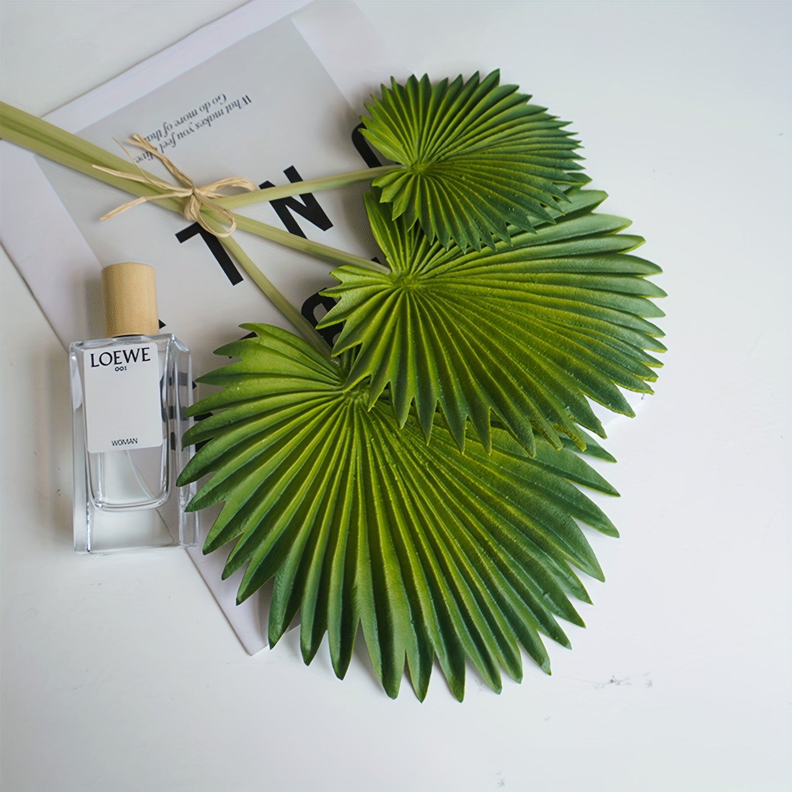3pcs MOHUAGE Classic Artificial Palm Leaves, Versatile Plastic Faux Plant Decor, for Home, Living Room, Indoor Garden, with Perfect for Christmas, St. Patrick&