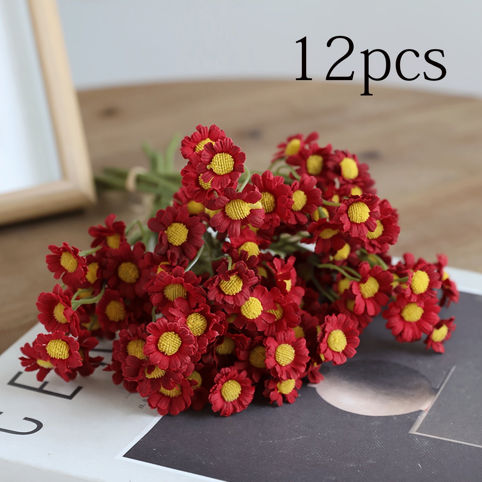12pcs Vibrant Artificial Daisy Bouquets - Perfect for Weddings, Birthdays & Holidays - Ideal for Home Decor, Cafes & Photo Props