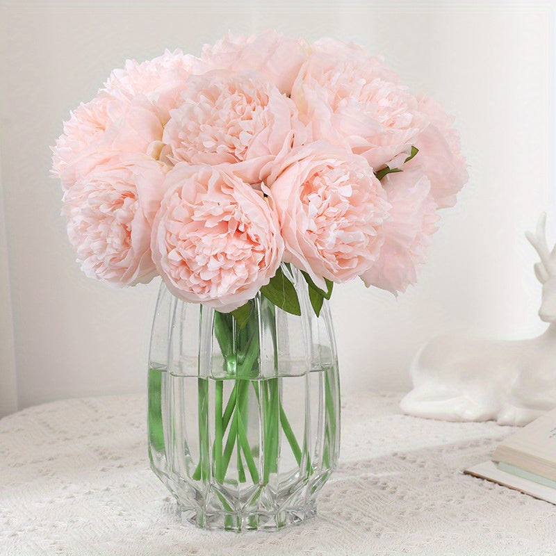 1pc Glam Style Artificial Peony Flowers, 13in Plastic Peonies for Wedding Arrangements, Bridal Bouquets, Centerpieces, Home Decor, Garden Courtyard, Spring and Summer Decorations, Suitable for Christmas, Thanksgiving, Valentine&