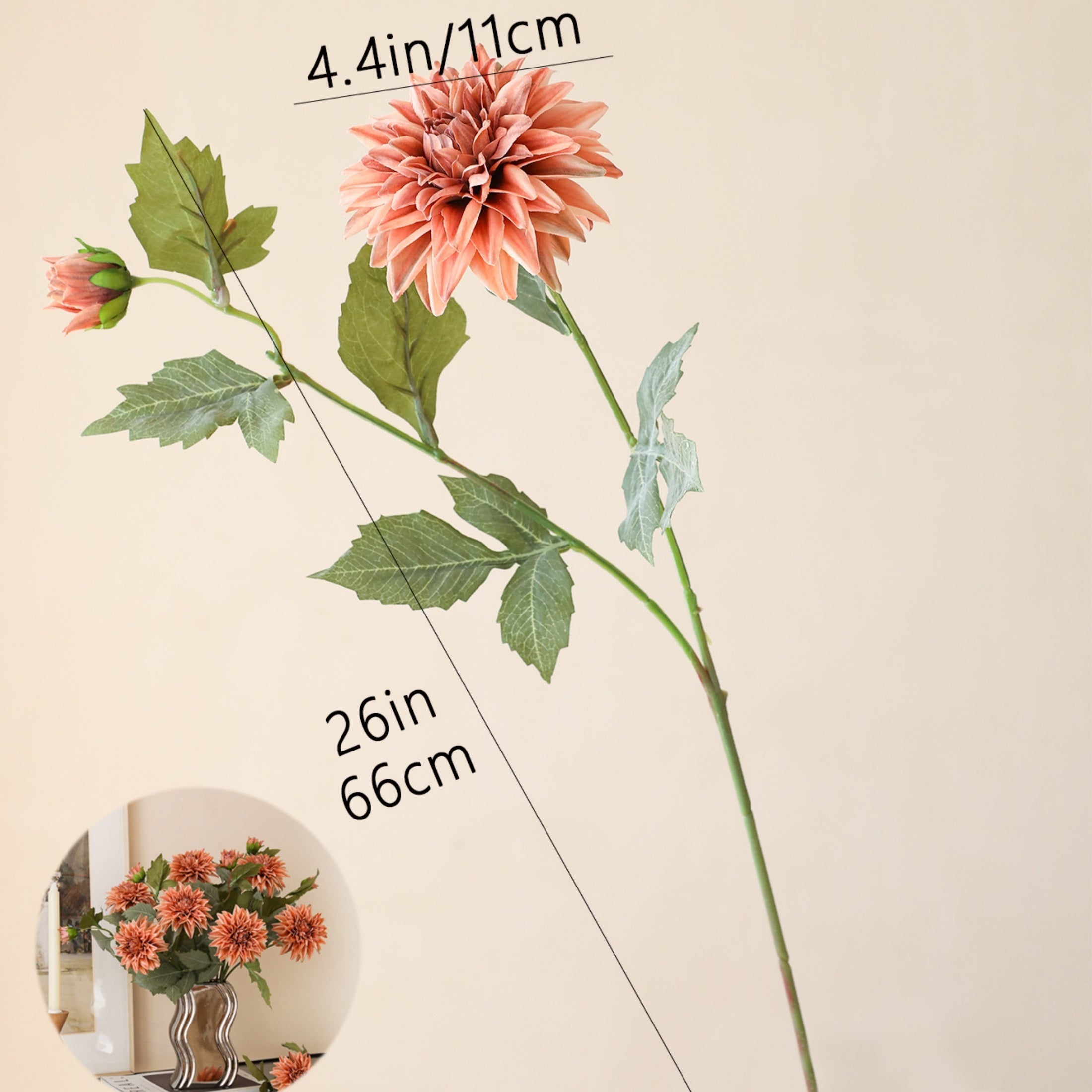 1pc, Artificial Dahlia Analog Flowers, Indoor Home Plastic Flowers, Wedding Decoration Flowers, Happy Autumn Thanksgiving Halloween Harvest Festival, Home Decoration, Aesthetic Room Decoration