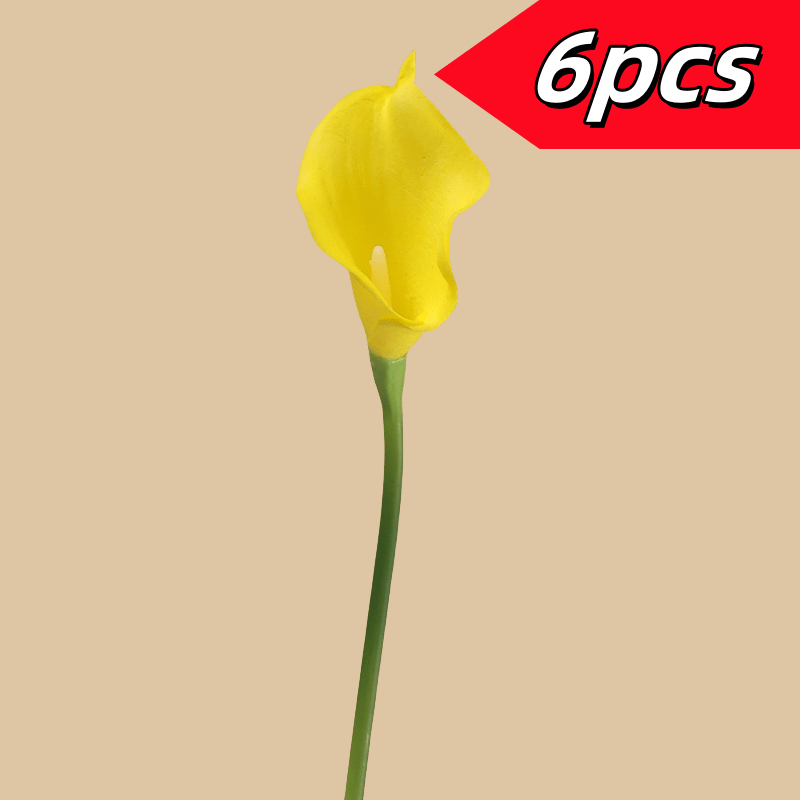 Elegant 6pcs Artificial Calla Lily Bouquet - Perfect for Weddings, Bridal Showers & Home Decor | Ideal for Christmas, Valentine&