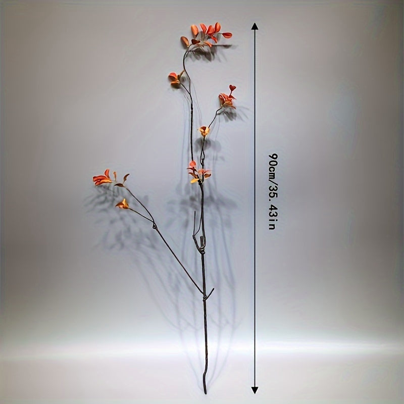 2pcs Faux Fall Plant Stems - Autumn Vine Branches for Home, Office, Event Decor - Plastic Tabletop Greenery for All Seasons, Ideal for Thanksgiving, Christmas, Halloween, Mother&