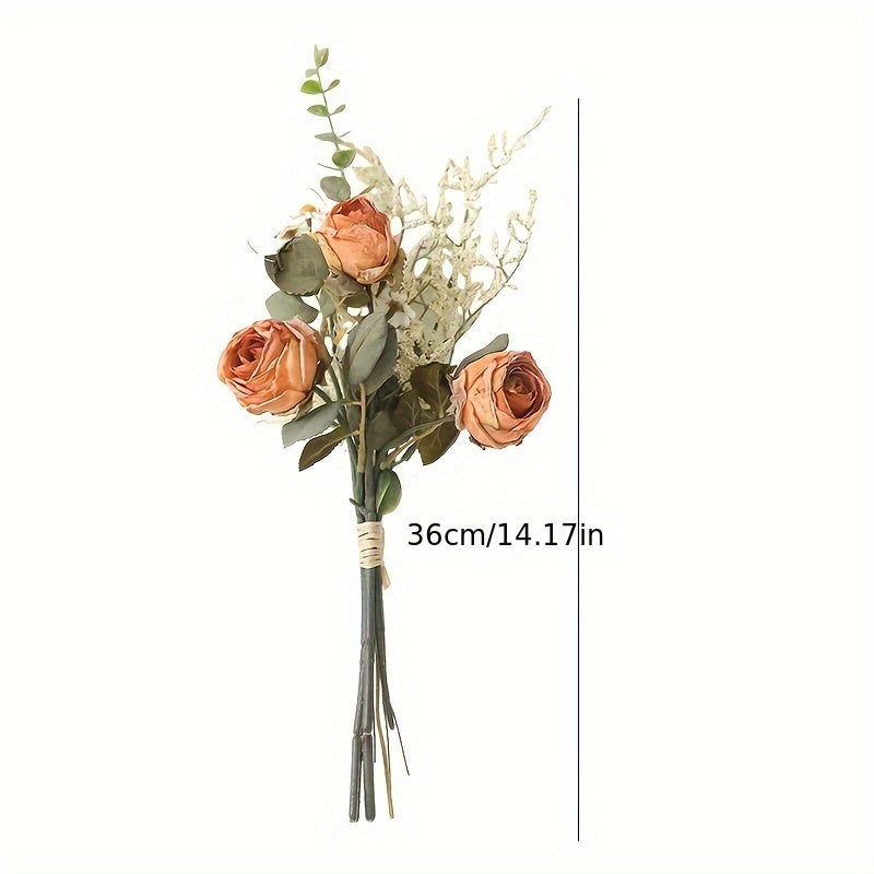 3-Head Artificial Daisy & Rose Bouquet - Perfect for Home, Wedding, Holiday Decor | Table Centerpiece, Birthday, Valentine&