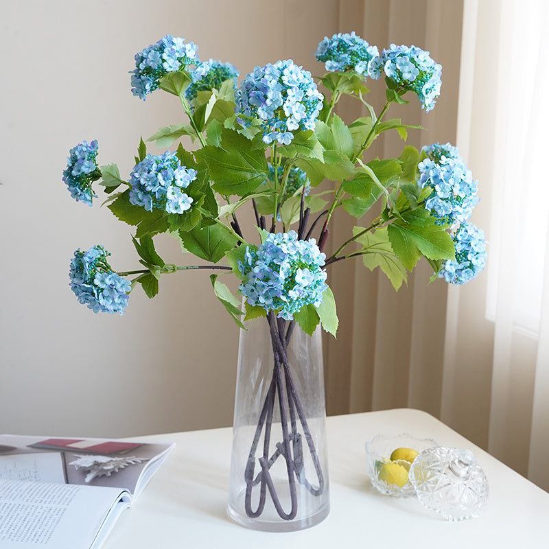 3pcs Classic Style Artificial Hydrangea Flowers, Plastic Floral Swags, Versatile Faux Hydrangeas for Home & Office Decor, with 28" for Wedding, Thanksgiving, Valentine&