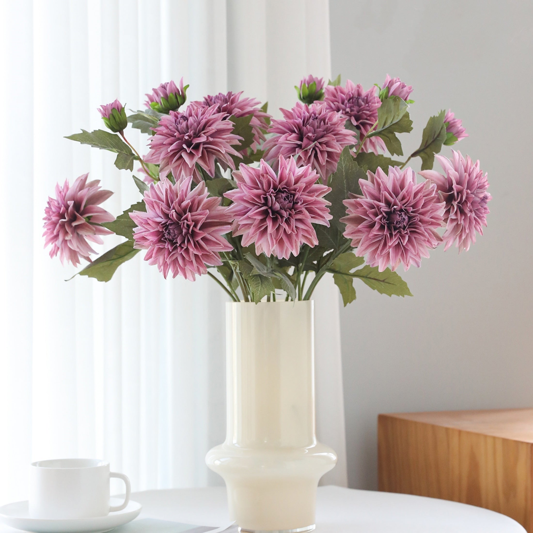 1pc, Artificial Dahlia Analog Flowers, Indoor Home Plastic Flowers, Wedding Decoration Flowers, Happy Autumn Thanksgiving Halloween Harvest Festival, Home Decoration, Aesthetic Room Decoration
