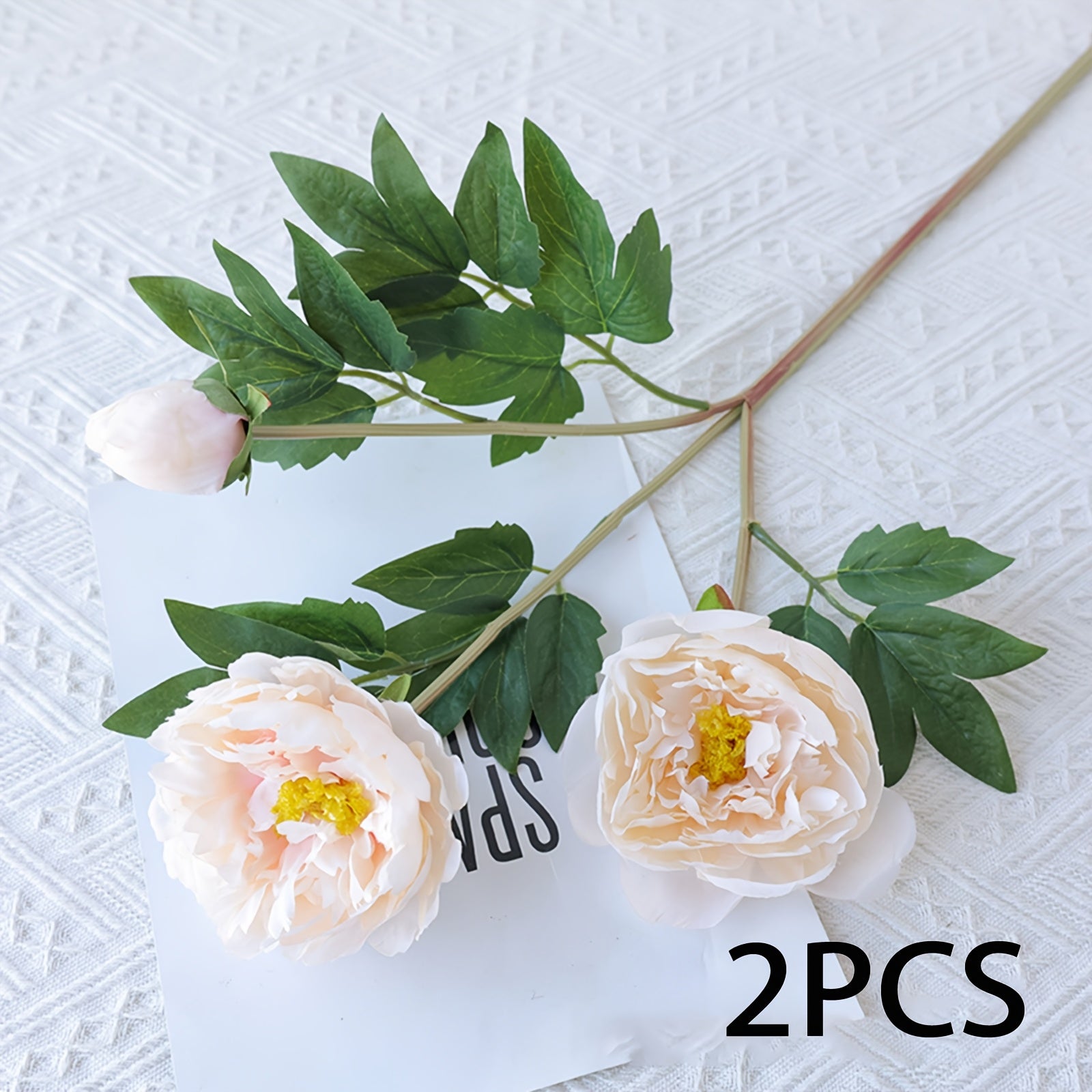 2/5 Bundles Lifelike Artificial Peony Silk Flowers, Spring Faux Peonies for Wedding, Party, Home Decor, Living Room, Office, Seasonal Decoration - Plastic, Reunion, Tabletop, No Container, Electricity-Free