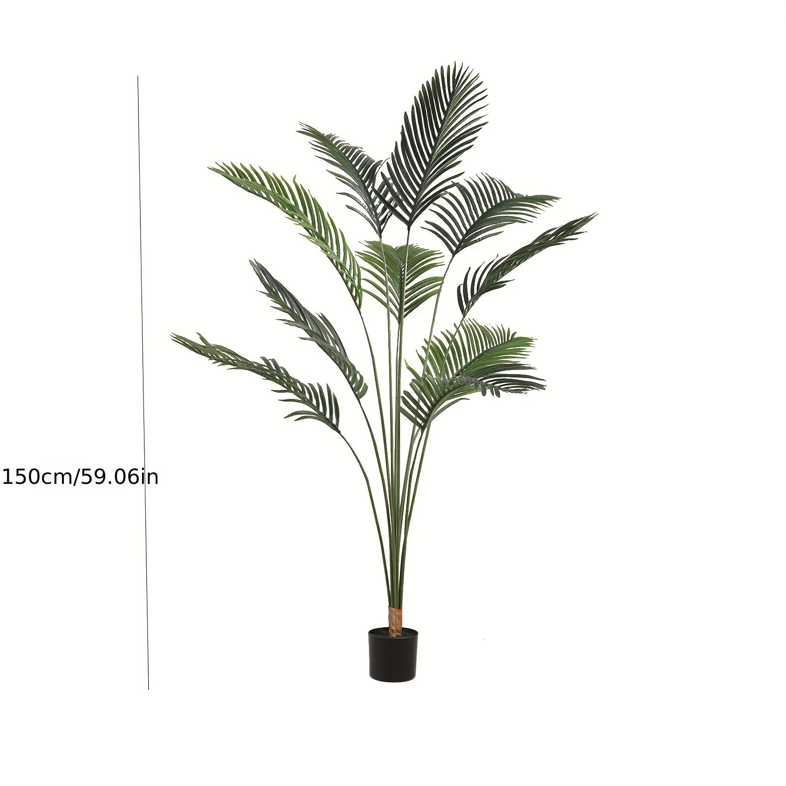 Tropical Areca Palm Artificial Tree with Black Pot - Versatile Faux Greenery for Home, Office, and Outdoor Decor