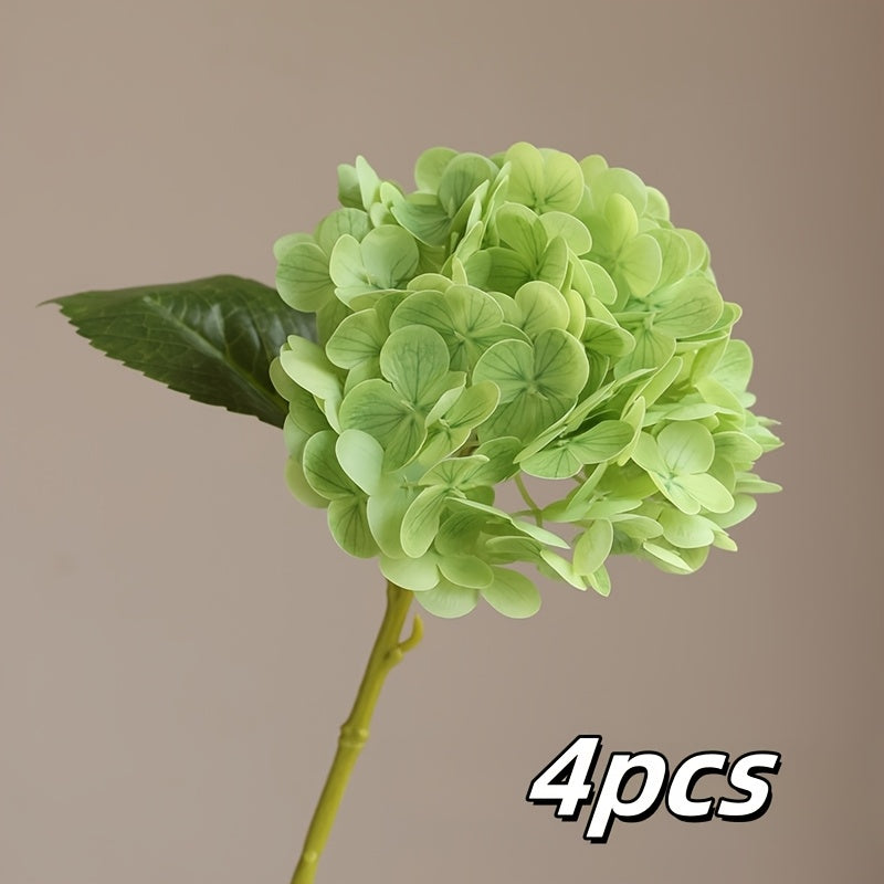 4pcs, 12in, Artificial Hand-felt Fabric Hydrangea, 3D Hand-felt Large Hydrangea, Suitable for Outdoor Wedding Office Family Gathering Living Room Table Decoration