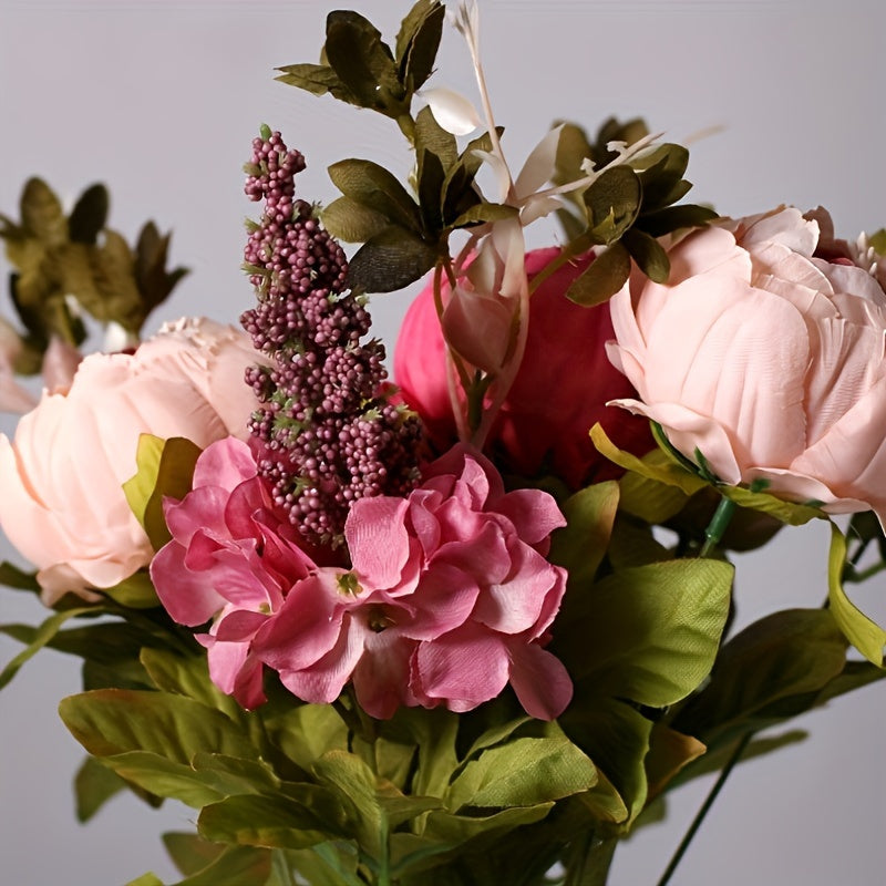 13 Heads of European Style Potted Peony Flowers for Living Room, Home, Dining Table Decoration, Artificial Flowers, Wedding Decoration - Multi-purpose