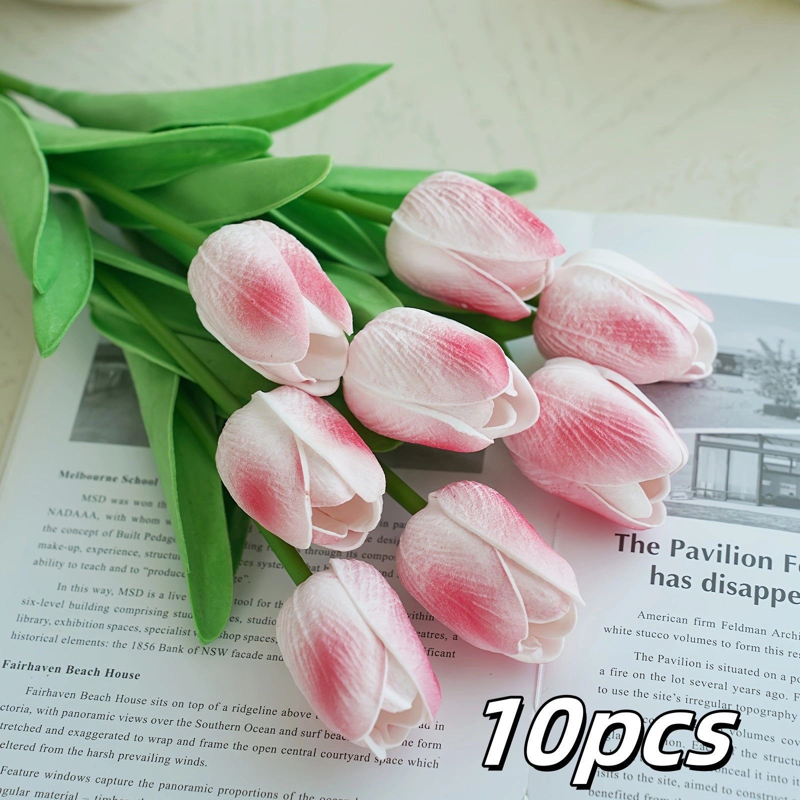 10 high-end artificial flowers, real touch tulip bouquet, wedding room home hotel party event Christmas decoration