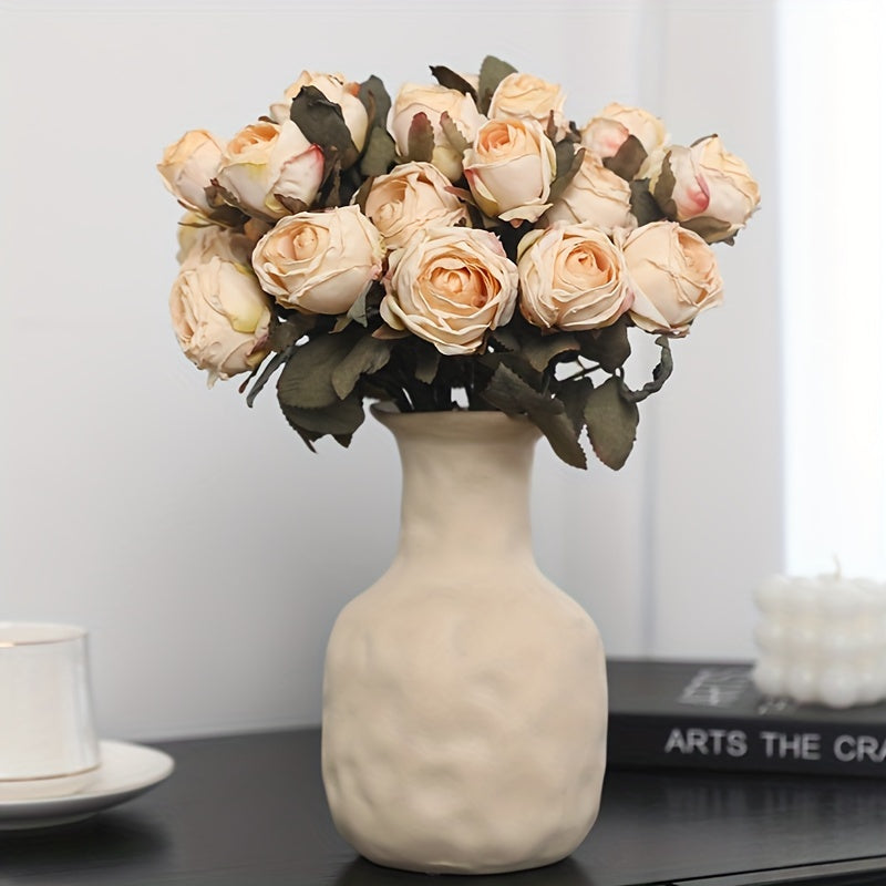 1 Bundle, Wedding Bouquet Flowers Artificial Roses For Bride Bridesmaids, Bohemian Country Ceremony Anniversary Decoration, Party Birthday, Mother&