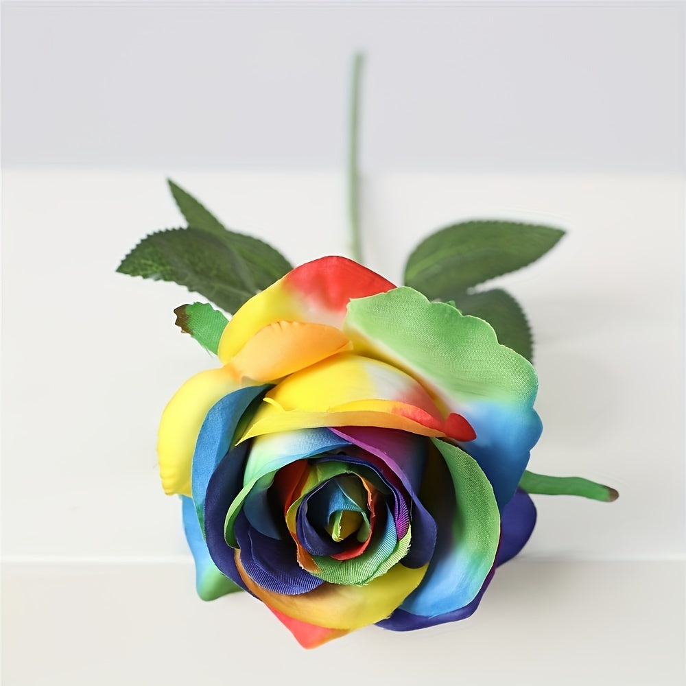 5-Pack Artificial Roses - Premium Plastic Silk Rose Flowers for All-Season Home Decor, Tabletop Decorations, and Holidays