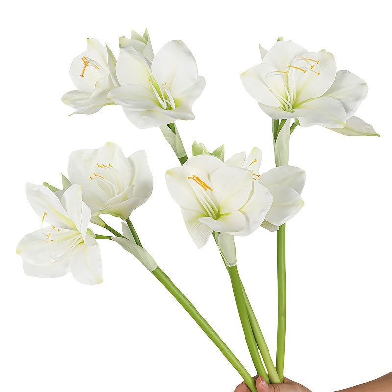 2pcs Lifelike Artificial Orchids - 24.5" Faux Clivia Flowers for Home, Office & Wedding Decor | Perfect for Thanksgiving, Christmas, Easter, Mother&
