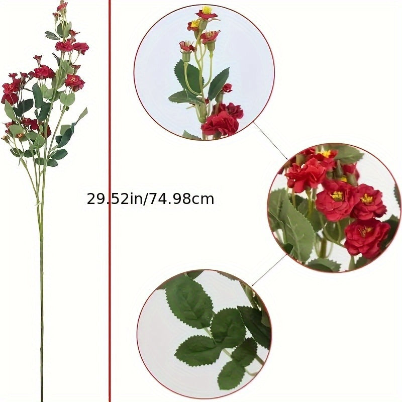 4pcs Set of Real Touch Artificial Roses - Perfect for Weddings, Engagements, Showers & More - Versatile Home Decor for Any Room