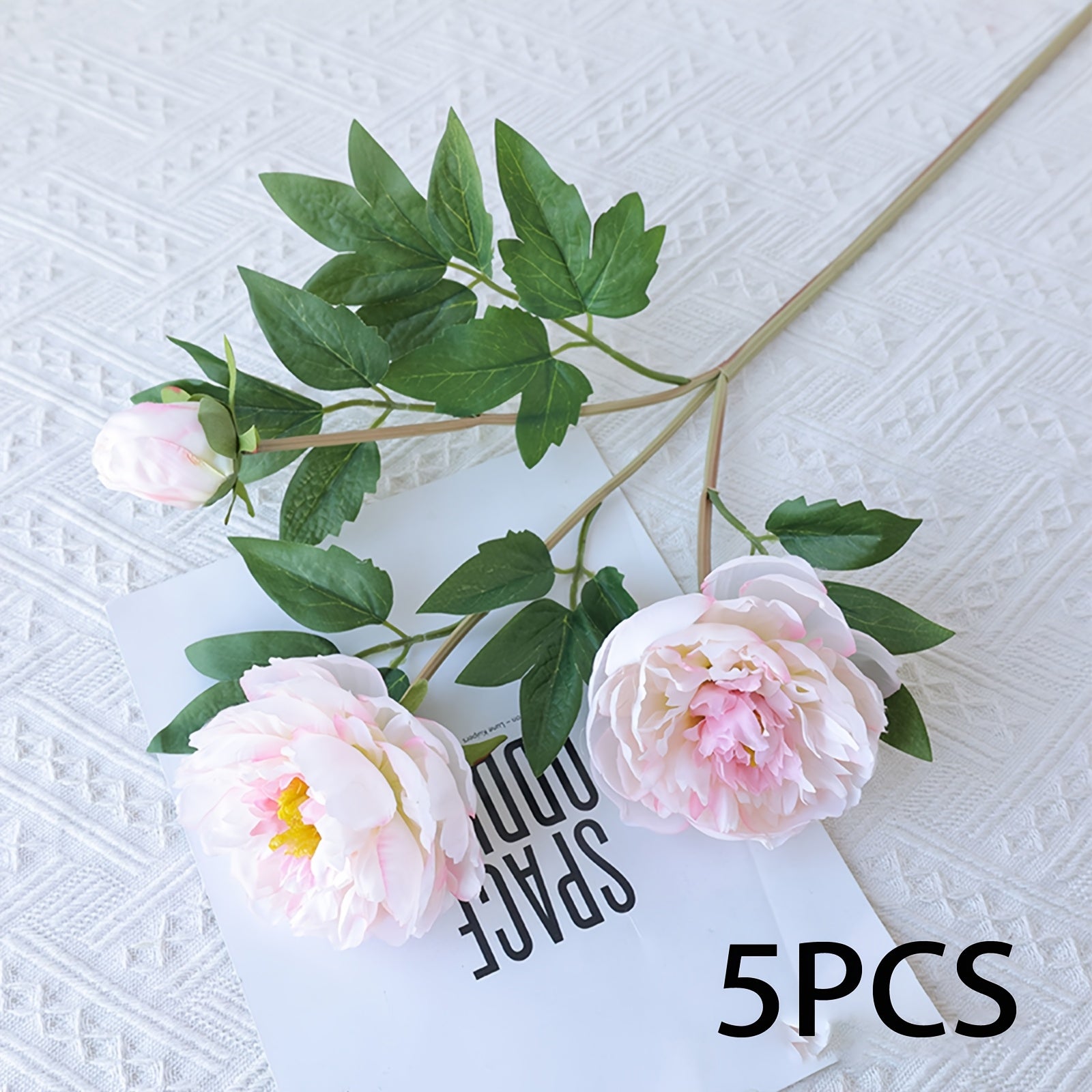 2/5 Bundles Lifelike Artificial Peony Silk Flowers, Spring Faux Peonies for Wedding, Party, Home Decor, Living Room, Office, Seasonal Decoration - Plastic, Reunion, Tabletop, No Container, Electricity-Free