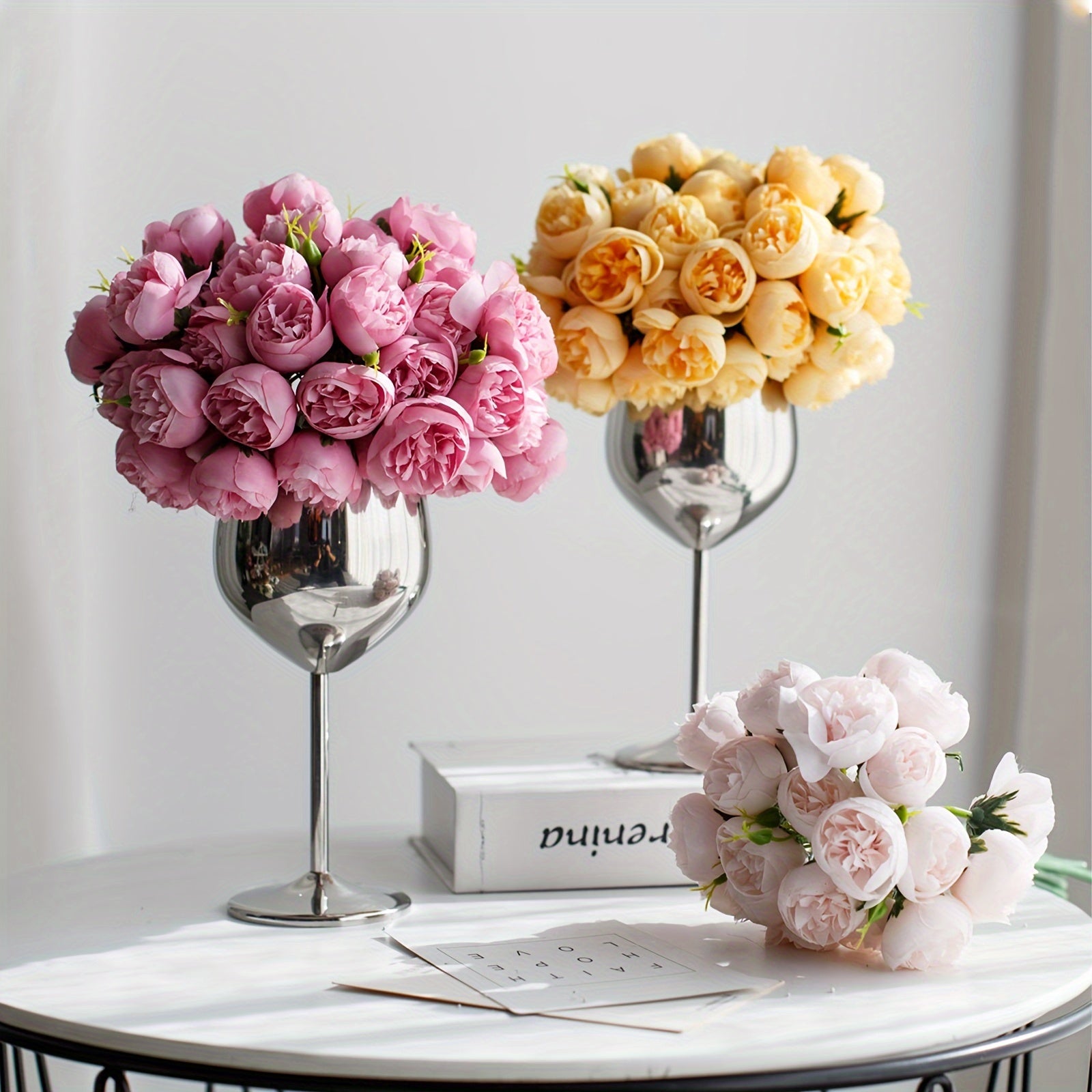 Vibrant Artificial Camellia Bouquet - Perfect for Weddings, Parties & Home Decor | Ideal for Centerpieces & Floral Arrangements