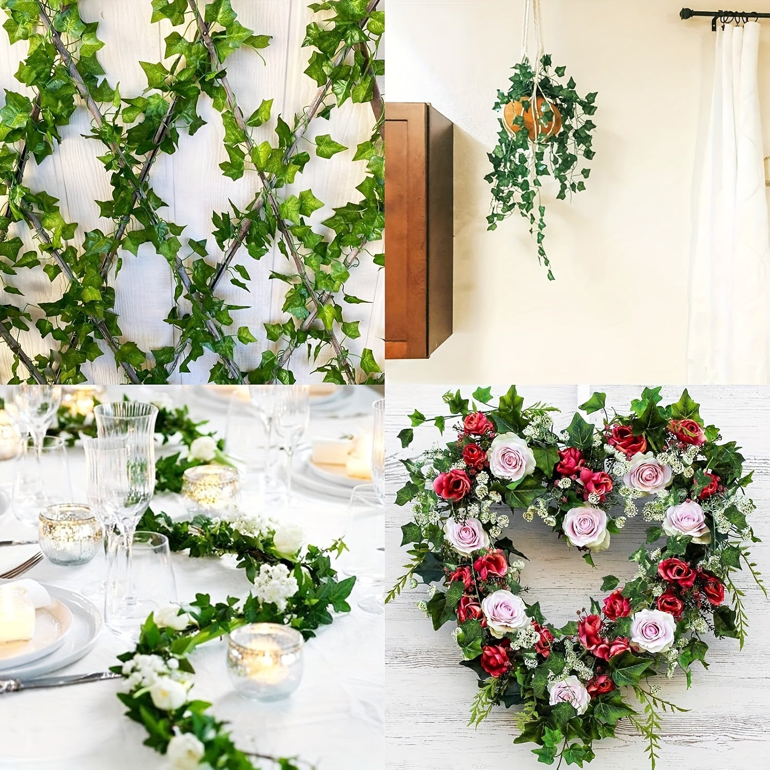 3/5 Pack 70.9ft Artificial Ivy, Faux Greenery for Bedroom, Wedding Decor, Indoor/Outdoor Wall Hanging, Plastic Leafy Vines, No Power Required, Battery-Free