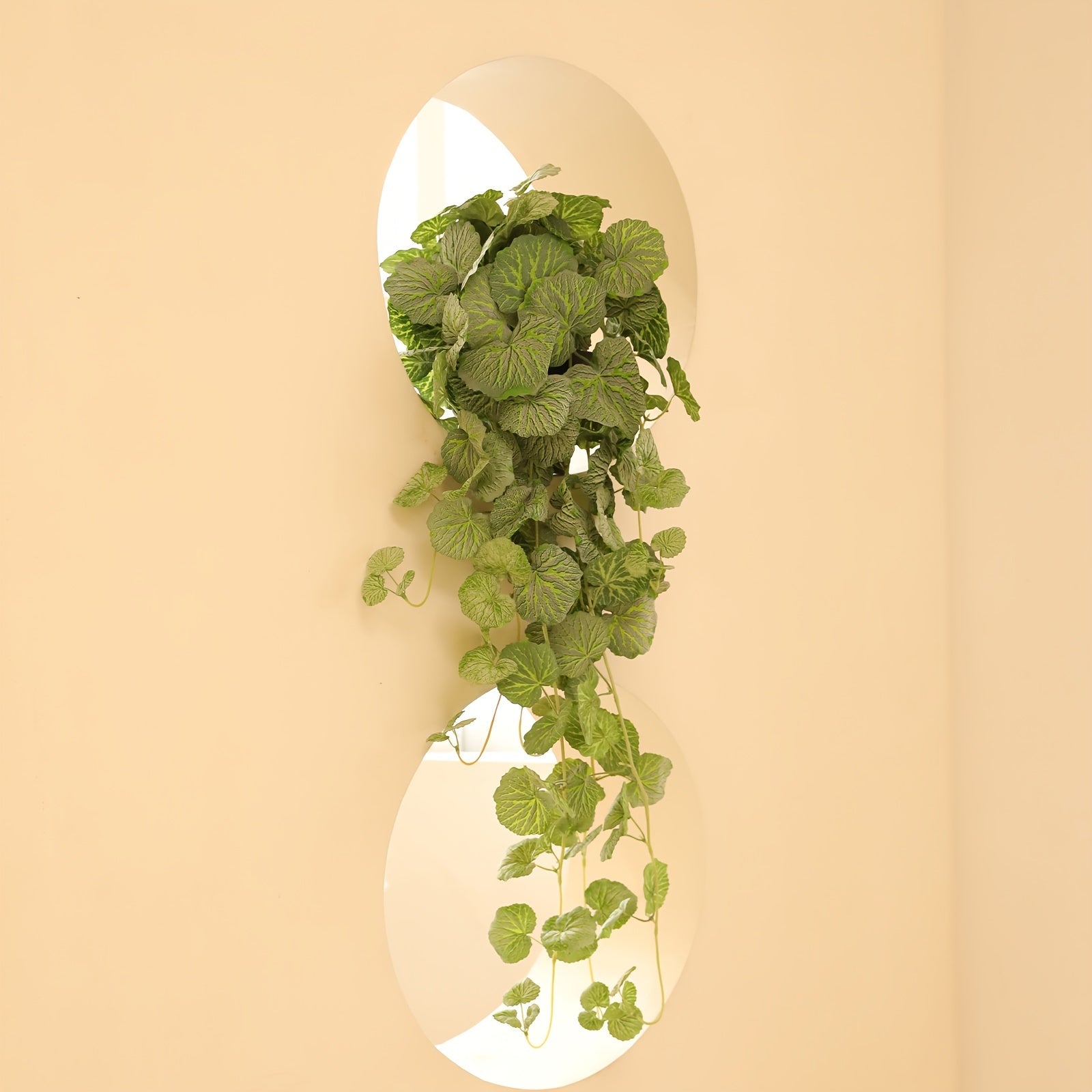 Classic Style Artificial Begonia Leaf Vine Plant Swag with Plastic Pot - Lifelike Faux Hanging Greenery for DIY Home & Office Decor, Weddings, Birthdays, Parties, Perfect for All Seasons - Maintenance-Free by MOHUAGE - Ideal for Christmas, Thanksgiving, F