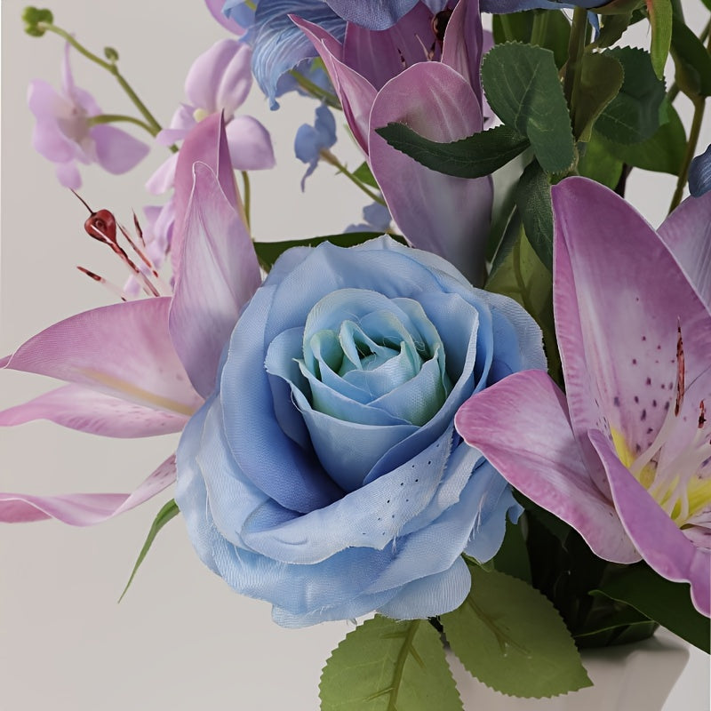 Boho Artificial Flower Swag - 1 Lifelike Dahlia Bouquet with Faux Purple Blooms - Versatile Floral Decor for Home, Tabletop, Birthday, and Holiday Celebrations - Suitable for Christmas, Easter, Thanksgiving, Valentine&