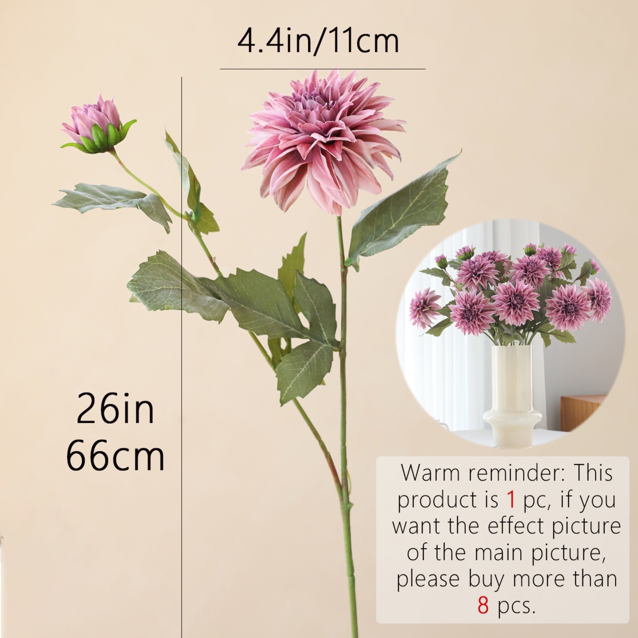 1pc, Artificial Dahlia Analog Flowers, Indoor Home Plastic Flowers, Wedding Decoration Flowers, Happy Autumn Thanksgiving Halloween Harvest Festival, Home Decoration, Aesthetic Room Decoration