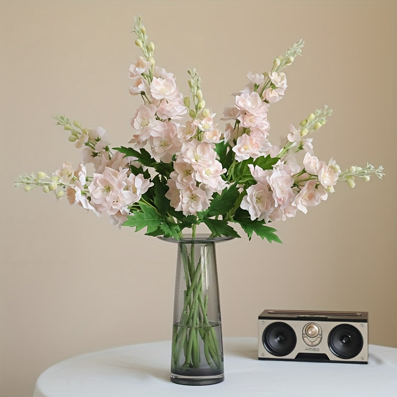 2pcs Silk Larkspur & Snapdragon Artificial Flowers - Long Stem Faux Delphinium for Home, Office, Garden, Wedding Decor - Versatile Indoor/Outdoor Vase Arrangement