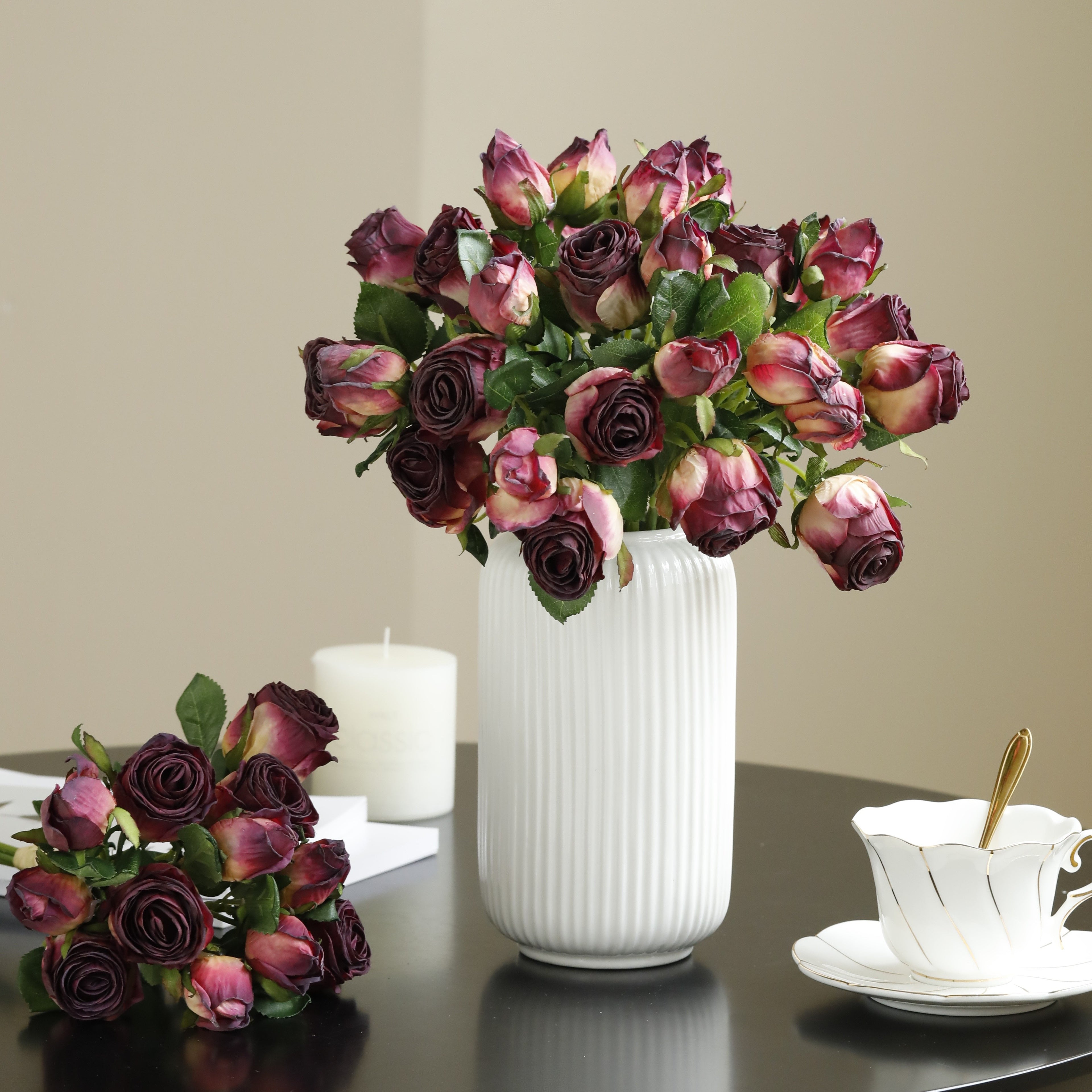 Set, Real Touch Faith Roses, DIY Bouquet Fake Flowers For Home Wedding Decoration, Plastic Flowers Perfect For Weddings, Mother&