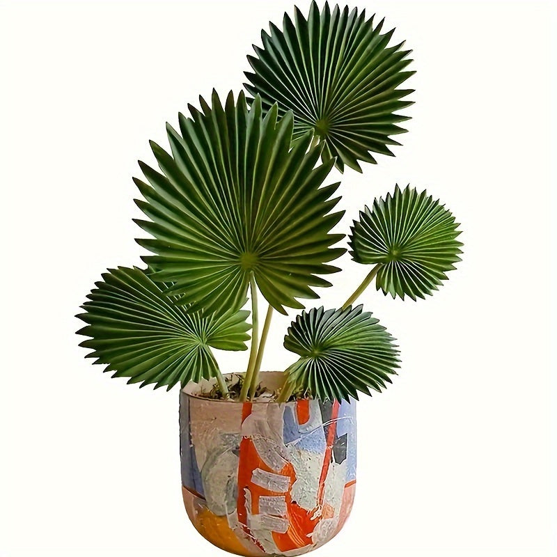3pcs Boho Chic Artificial Palm Leaves - Perfect for DIY Wedding Bouquets, Bridal Party Decor & Home Accents - Versatile Faux Tropical Leaves for Halloween, Christmas, Valentine&