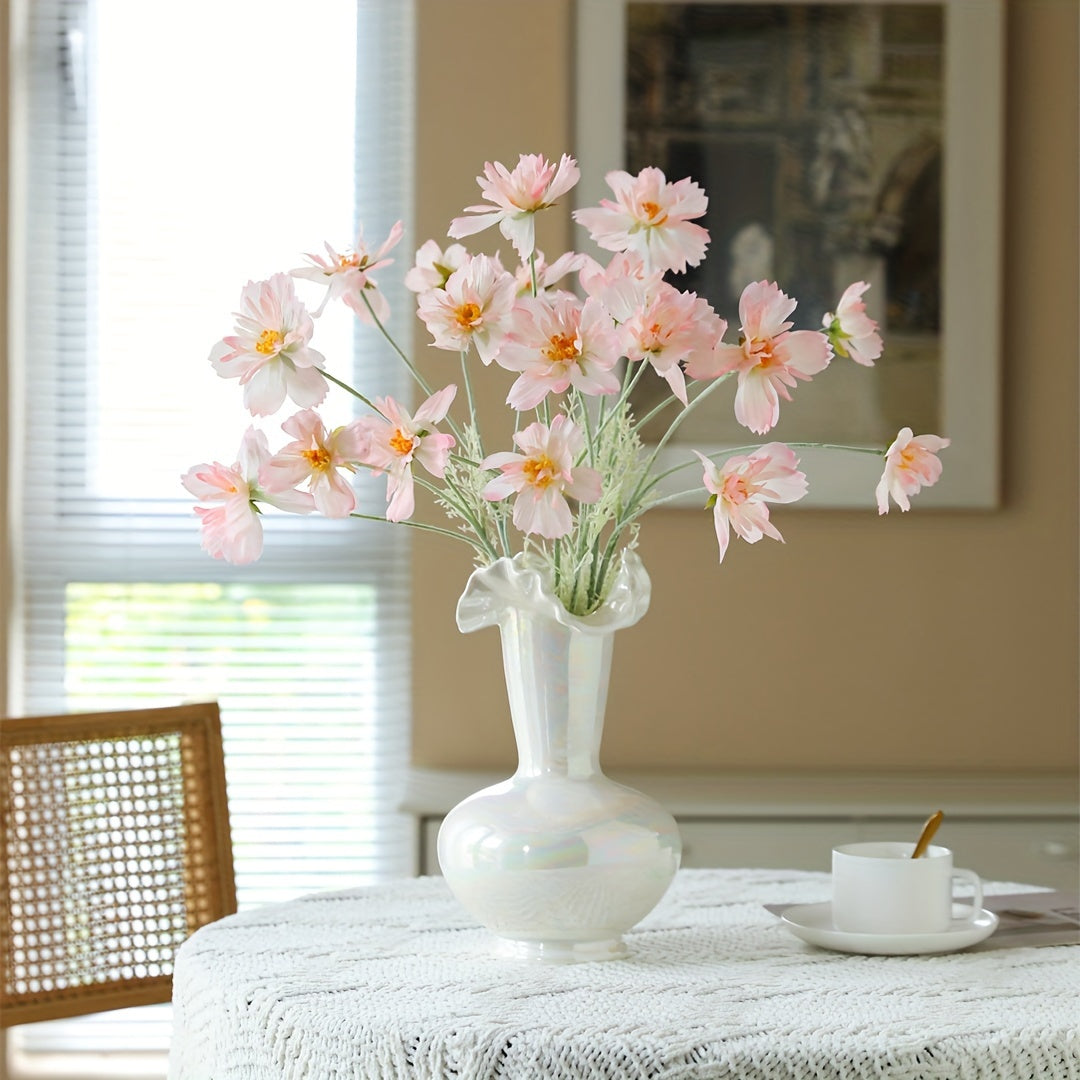 3pcs, Artificial Flowers, Cosmos Bipinnatus Spring Decoration, Small Daisies Cosmos, Artificial Flowers Chamomile, Silk Cloth Fake Flowers, Yard Decorations, Yard Supplies, Party Decorations, Holiday Supplies, Holiday Arrangements, Garden Decorations