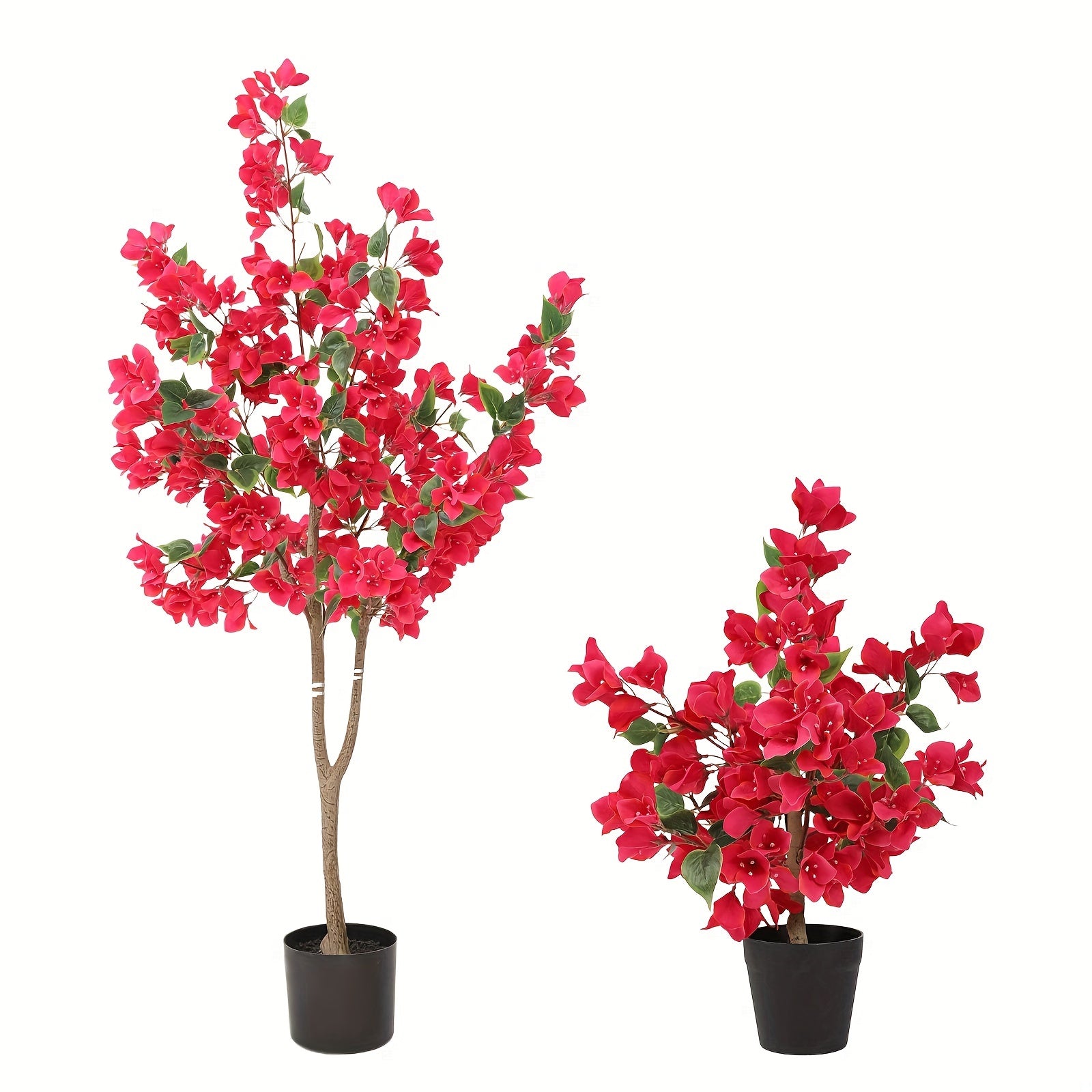 Set of 1/2 Artificial Bougainvillea Trees, Chambray Material, Lifelike Maintenance-Free Plant for Home & Office Decor, Perfect for Holidays, Housewarming, Themed Displays & Room Accents