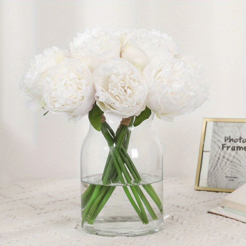 1pc Glam Style Artificial Peony Flowers, 13in Plastic Peonies for Wedding Arrangements, Bridal Bouquets, Centerpieces, Home Decor, Garden Courtyard, Spring and Summer Decorations, Suitable for Christmas, Thanksgiving, Valentine&
