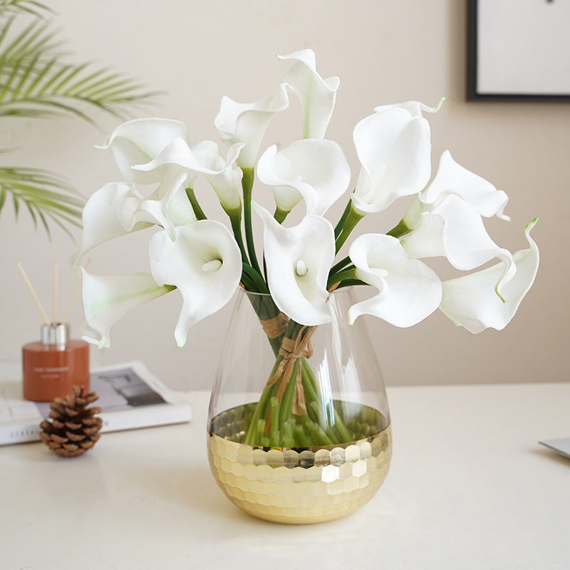 Elegant 6pcs Artificial Calla Lily Bouquet - Perfect for Weddings, Bridal Showers & Home Decor | Ideal for Christmas, Valentine&