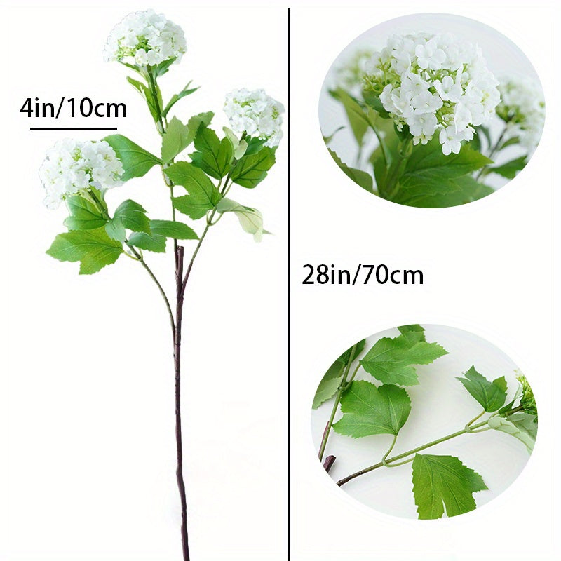 3pcs Classic Style Artificial Hydrangea Flowers, Plastic Floral Swags, Versatile Faux Hydrangeas for Home & Office Decor, with 28" for Wedding, Thanksgiving, Valentine&