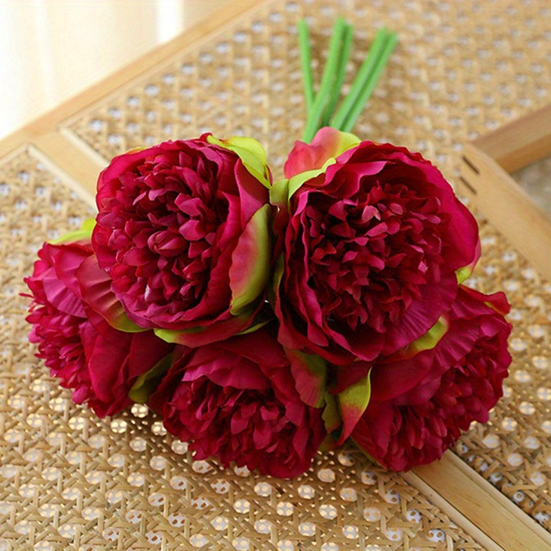 1pc Glam Style Artificial Peony Flowers, 13in Plastic Peonies for Wedding Arrangements, Bridal Bouquets, Centerpieces, Home Decor, Garden Courtyard, Spring and Summer Decorations, Suitable for Christmas, Thanksgiving, Valentine&