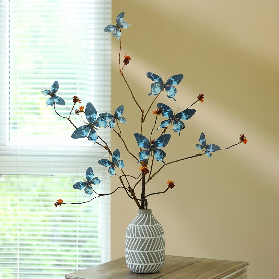 1pc Artificial Flower Dead Branch Butterfly Home Desktop Decoration Flower Ornament