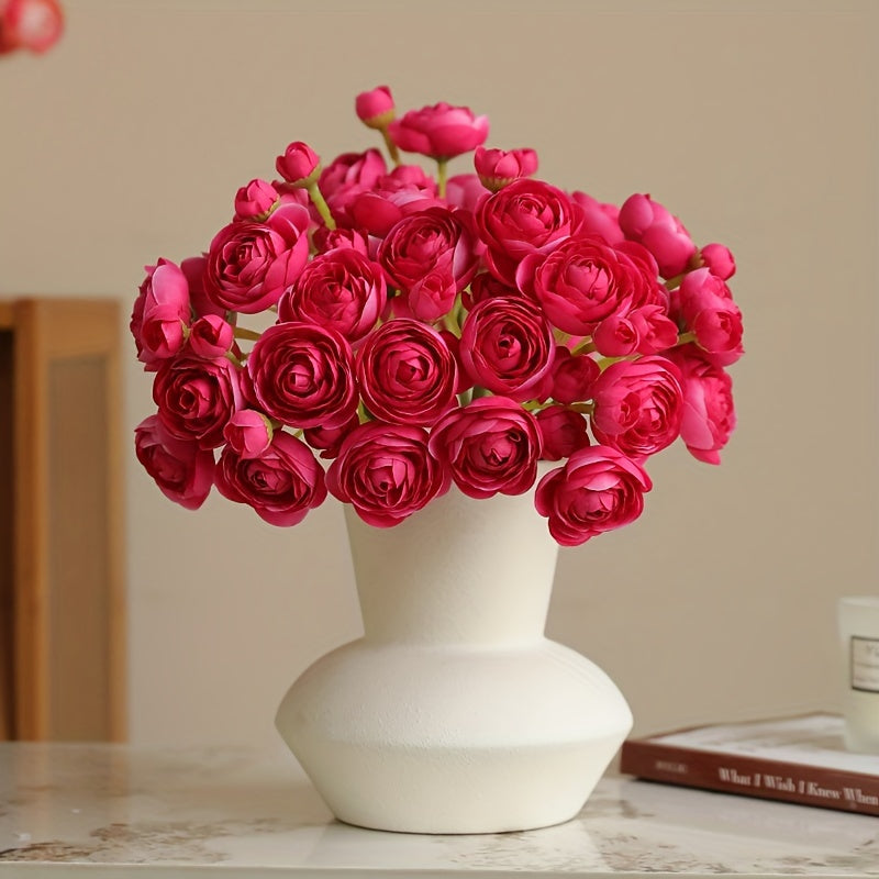 Art Deco Camellia Artificial Flowers Bouquet, 1 Bundle Fake Silk Floral Decor for Wedding, Party, Home - Versatile Swags for Christmas, Easter, Thanksgiving, Valentine&