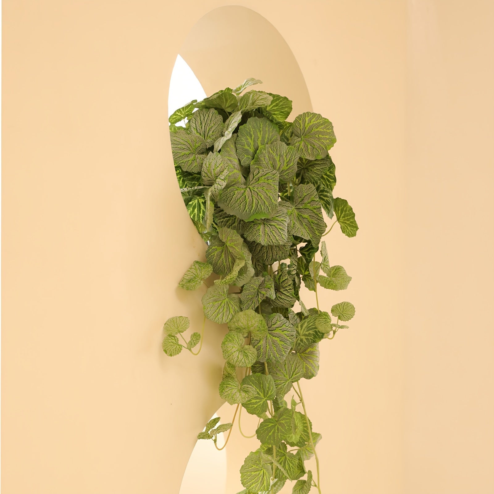 Classic Style Artificial Begonia Leaf Vine Plant Swag with Plastic Pot - Lifelike Faux Hanging Greenery for DIY Home & Office Decor, Weddings, Birthdays, Parties, Perfect for All Seasons - Maintenance-Free by MOHUAGE - Ideal for Christmas, Thanksgiving, F
