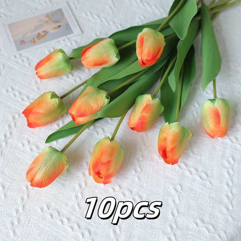 10pcs Lifelike Faux Tulips - Perfect for DIY, Wedding & Home Decor | Ideal Mother&