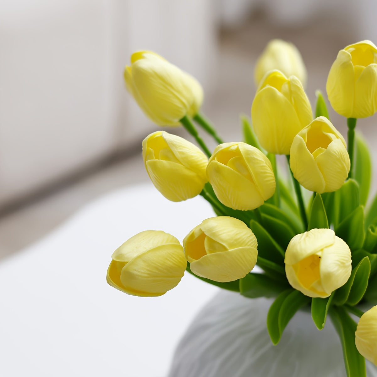 9/18psc, MiriPU Tulip Artificial Flowers, Fake Tulips, Realistic PU Tulips, Spring Wedding Bouquet Center Flower Arrangement, Table Decoration