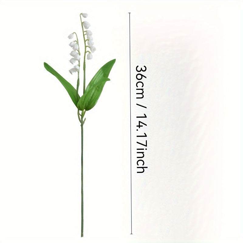 12-Pack Bohemian Style Lily of the Valley Artificial Flowers, Plastic Faux Floral Arrangements for Wedding, Engagement, Home Decor, Perfect for Christmas, Halloween, Thanksgiving, Valentine&
