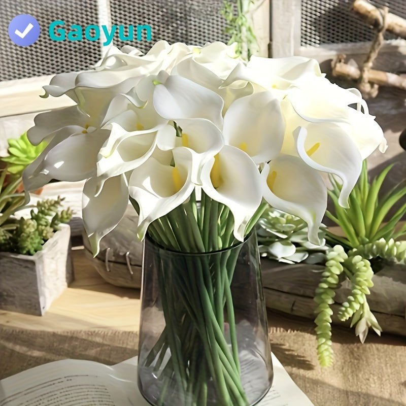 8pcs Vibrant Artificial Calla Lily Bouquet - Realistic, Long-Lasting Petals for Home Decor, Weddings & Parties - Easy Assembly, Durable & Reusable