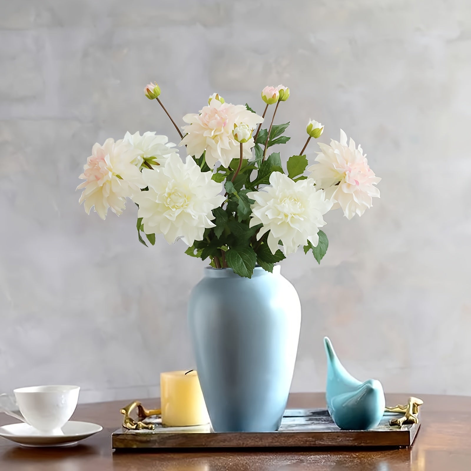 Boho Style Artificial Dahlia Flowers Swag, 1/3pcs Lifelike Plastic Floral Decor, Versatile Arrangements for Wedding, Engagement, Bridal Shower, Birthday, Anniversary, Holiday Decor - Christmas, Halloween, Easter, Hanukkah, Thanksgiving