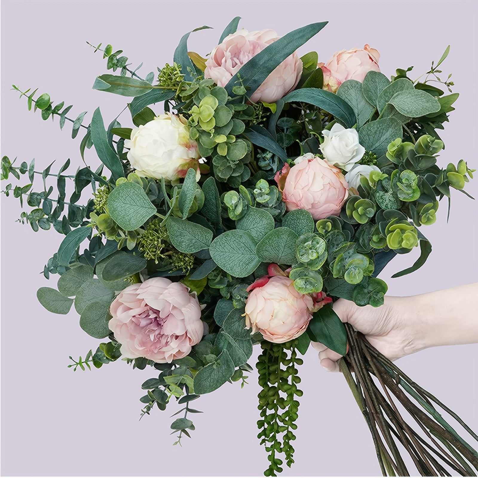 8-Piece Set of Lifelike Artificial Eucalyptus Stems - Perfect for Weddings, Parties & Home Decor | Versatile Faux Greenery Branches for Christmas, Valentine&