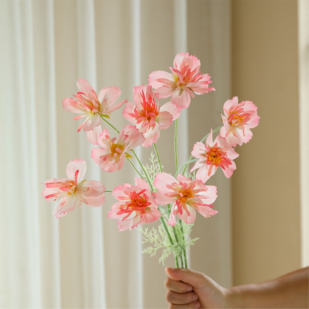 3pcs, Artificial Flowers, Cosmos Bipinnatus Spring Decoration, Small Daisies Cosmos, Artificial Flowers Chamomile, Silk Cloth Fake Flowers, Yard Decorations, Yard Supplies, Party Decorations, Holiday Supplies, Holiday Arrangements, Garden Decorations