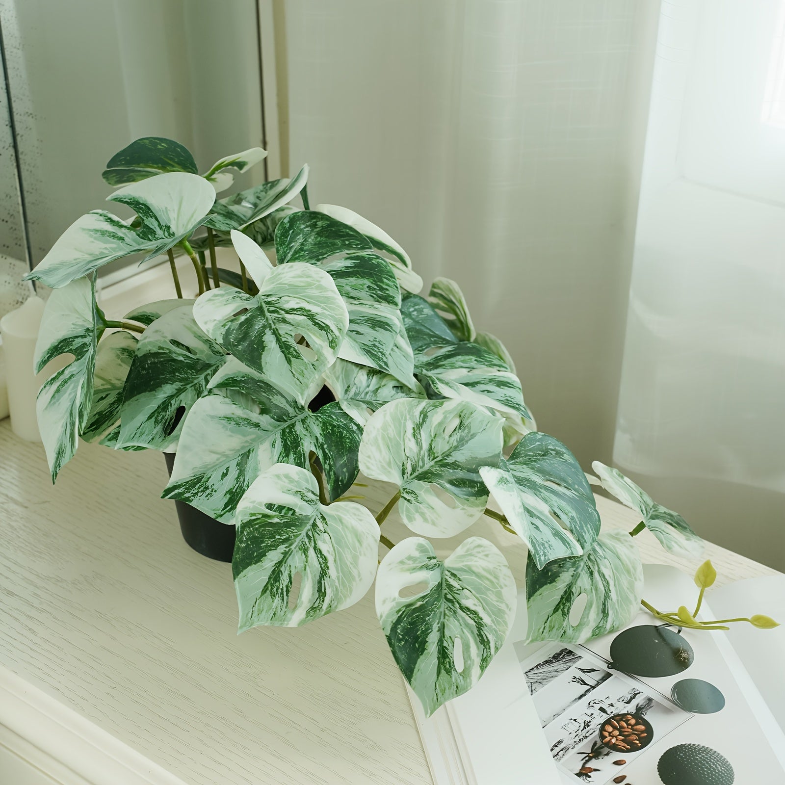 Chic Faux Potted Plant - Versatile Indoor/Outdoor Decor for Dining & Office Tables, Gardens - Multiple Styles Available