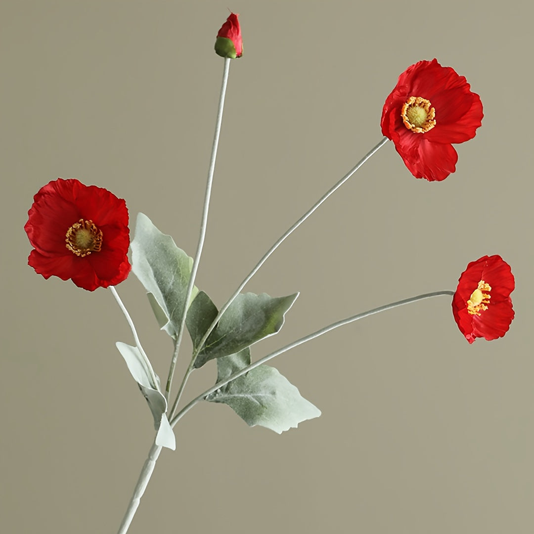 Elegant Artificial Poppy Bouquet - Perfect for Weddings, Home & Garden Decor, Valentine&