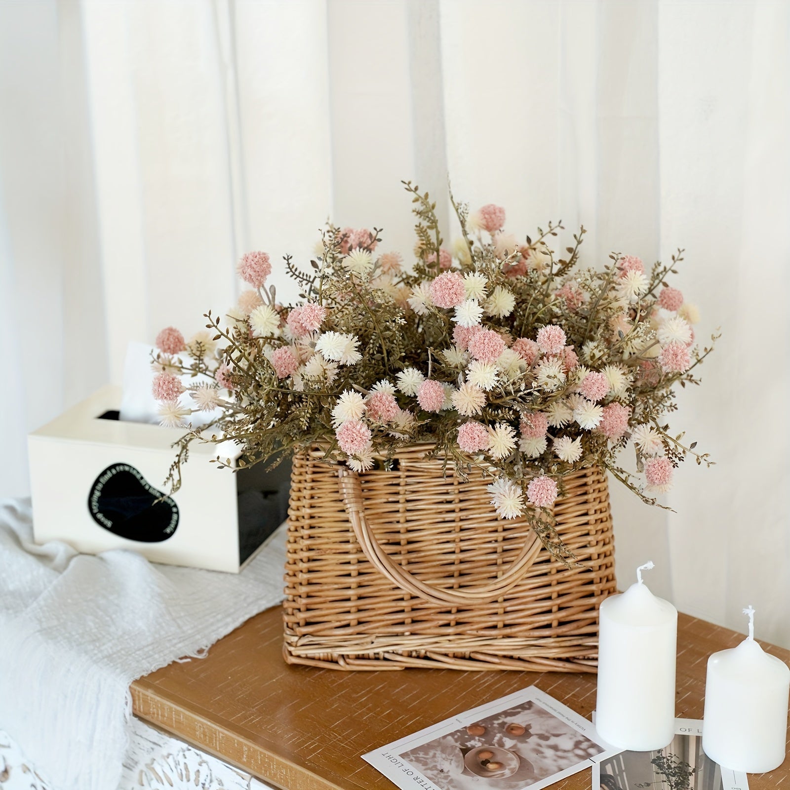 Classic Style Artificial Dandelion Flower Swags, 5 Bunches High-Quality Plastic Floral Decor - Versatile Centerpieces for Wedding, Bridal, Engagement, Birthday, Anniversary - Fits Autumn Halloween, Winter Christmas, Easter, Thanksgiving, Father&