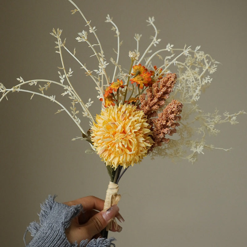 1pc Elegant Artificial Chrysanthemum Bouquet - Perfect for Home & Office Decor, Vase Centerpieces, Engagements & Weddings