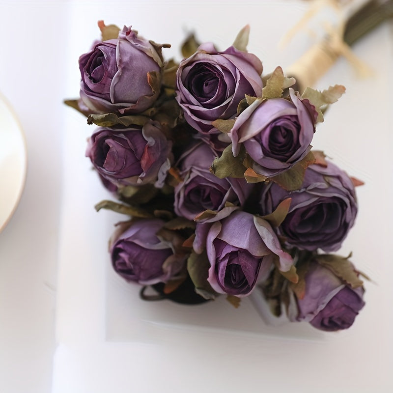 1 Bundle, Wedding Bouquet Flowers Artificial Roses For Bride Bridesmaids, Bohemian Country Ceremony Anniversary Decoration, Party Birthday, Mother&