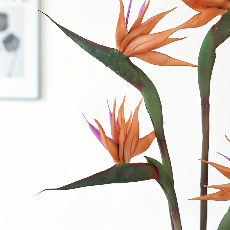 Long Stem Bird of Paradise Artificial Flowers - Perfect for Home Decor, Desk Decoration, Outdoor Patio, Christmas, Easter, Hanukkah, Valentine&
