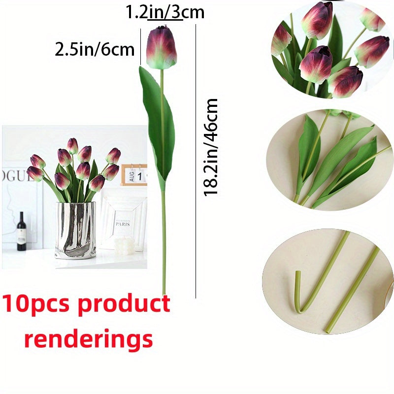 10pcs Lifelike Faux Tulips - Perfect for DIY, Wedding & Home Decor | Ideal Mother&
